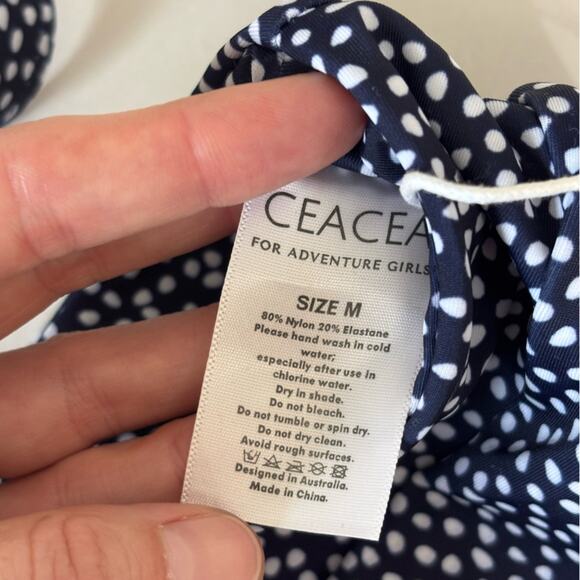 NWT CEACEA Swim Two Piece Polka Dot Bikini in Navy Blue and White - Size M - Picture 6 of 8